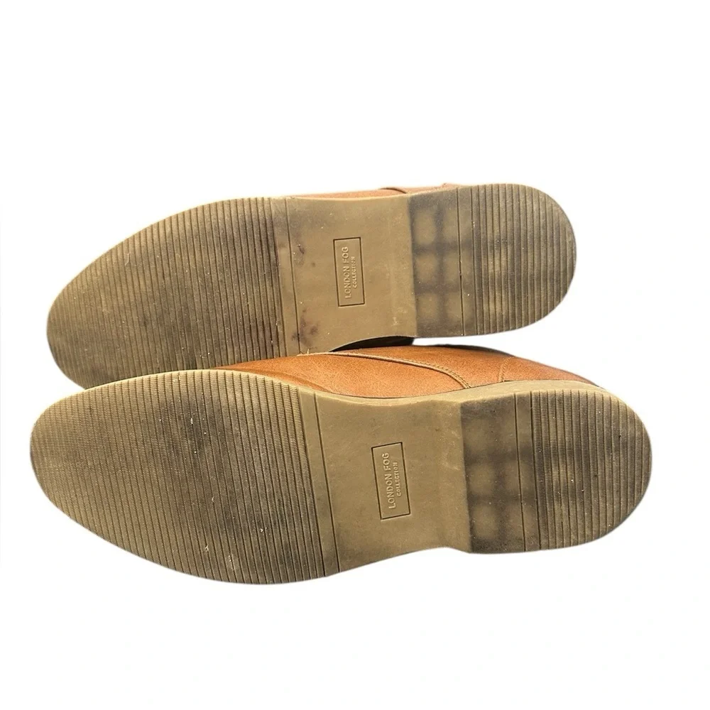 London Fog Blackburn Tan Men’s Chukka Faux Leather Memory Foam Size 11